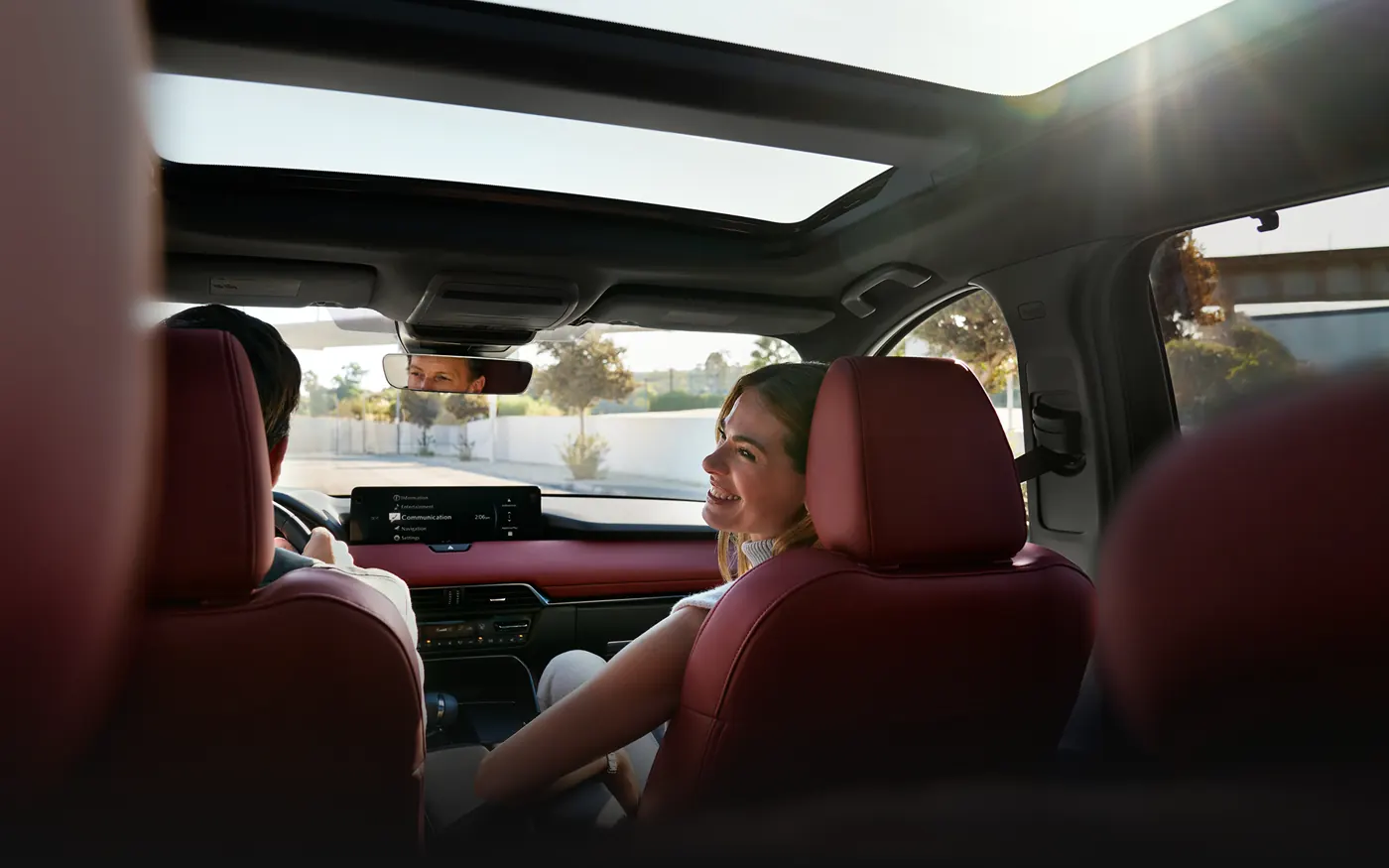 Friends riding in the 2-row 2027 Mazda CX-90 | Sentry West Mazda in Shrewsbury MA