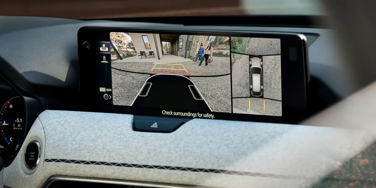 2027 Mazda CX-90 360° View Monitor on the center display | Sentry West Mazda in Shrewsbury MA