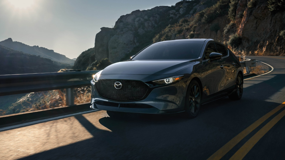 The Mazda3 Hatchback on the road