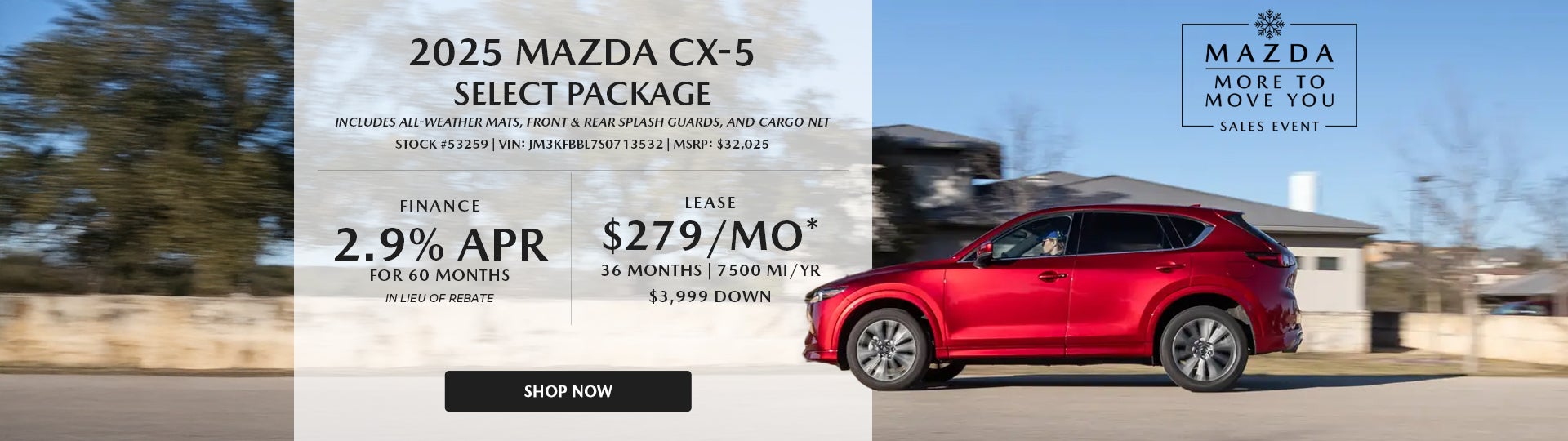 2025 Mazda CX-5 SELECT PACKAGE SE