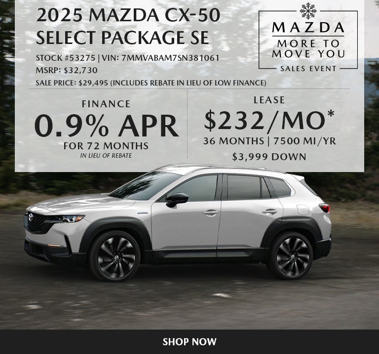 2025 Mazda CX-50 SELECT PACKAGE SE